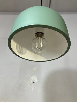 Lampadario metallo verde/bianco