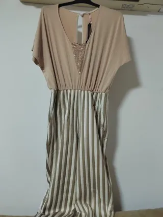 Mono Amarillolimon Beige y Dorado Talla M