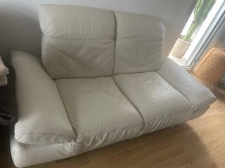 Sofá Natuzzi Piel Blanco 2 Plazas