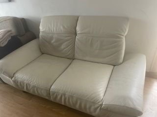 Sofá Natuzzi Piel Blanco 2 Plazas