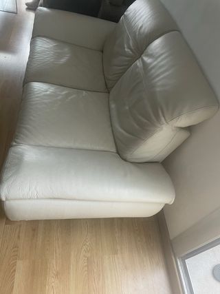 Sofá Natuzzi Piel Blanco 2 Plazas