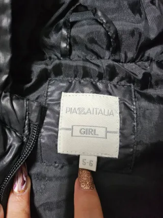 Piumini bambina nero e rosa con cappuccio
