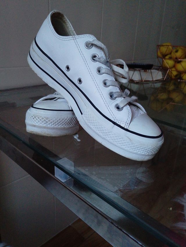 Converse All Star Piel Blancas