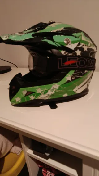 Casco Motocross Niño Verde Estrellas