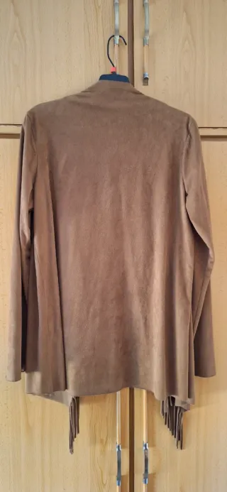 Chaqueta antelina mujer flecos talla única