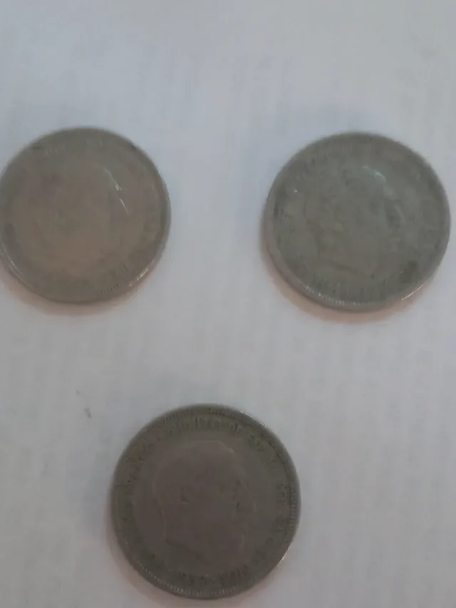 3 Monedas 5 Pesetas Franco 1957