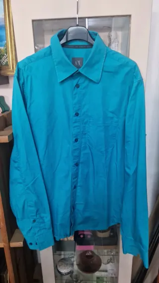 Camisa Armani Exchange Azul Turquesa