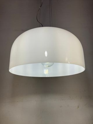 Lampadario cupola vetro bianco