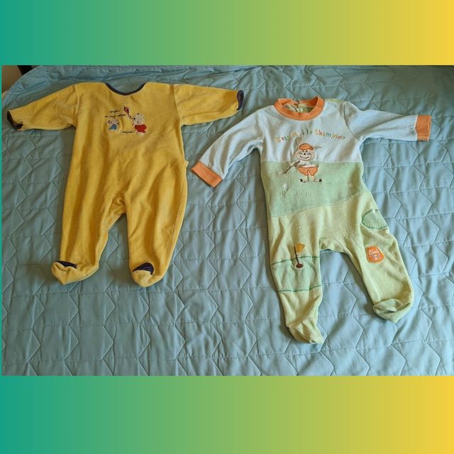 Lote 4 pijamas invierno bebé 12 meses
