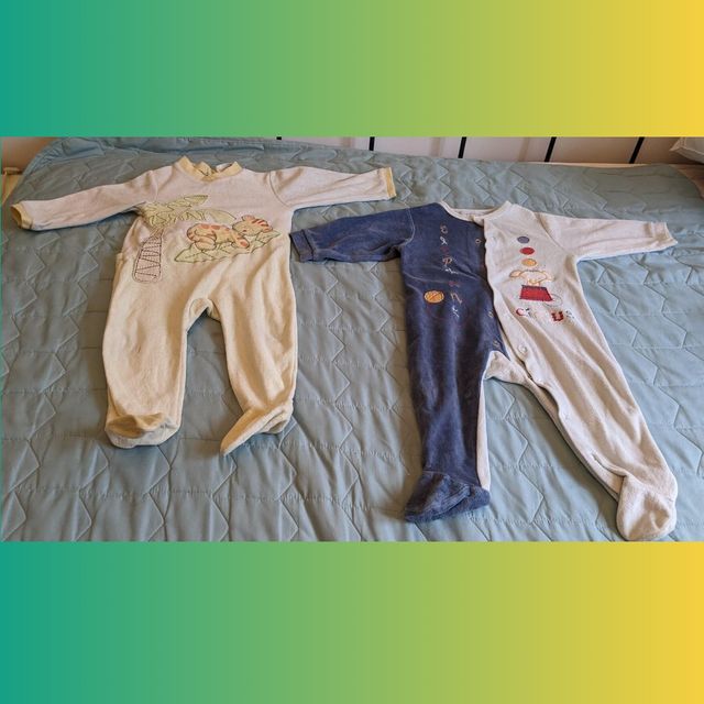 Lote 4 pijamas invierno bebé 12 meses