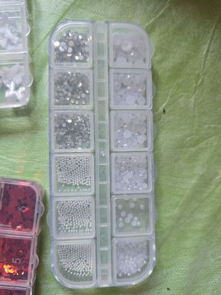 Decoración Uñas Glitter y Abalorios