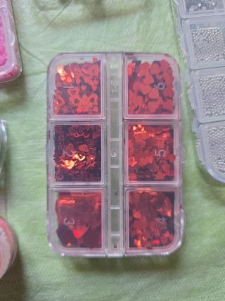 Decoración Uñas Glitter y Abalorios