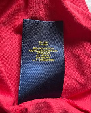Camiseta Polo Ralph Lauren Talla L Roja