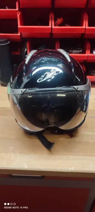 Casco Moto Jet LS2 Negro con Visera