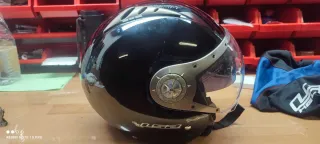 Casco Moto Jet LS2 Negro con Visera