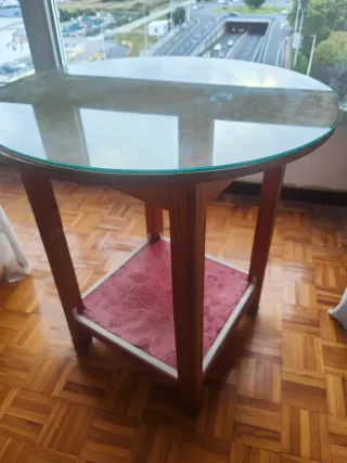 Mesa camilla redonda cristal 70cm