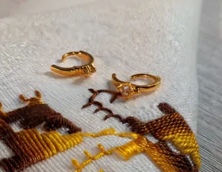 Pendientes Aro Plata 925 Chapado Oro