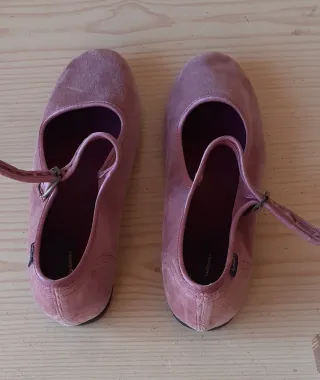 Merceditas terciopelo rosa talla 37