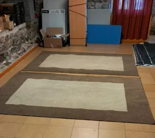 2 Alfombra2 comedor/estudio beige y marrón