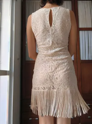 Vestido corto encaje flecos de H&M, S OFERTA 24h