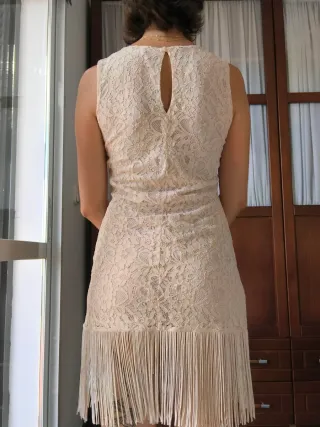 Vestido corto encaje flecos de H&M, S OFERTA 24h