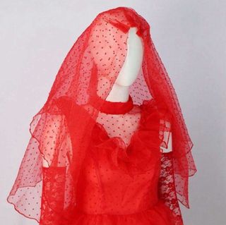 Disfraz Halloween Tul Rojo Volantes
