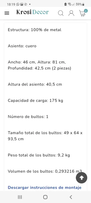 4 Sillas Tivoli Metal Negras