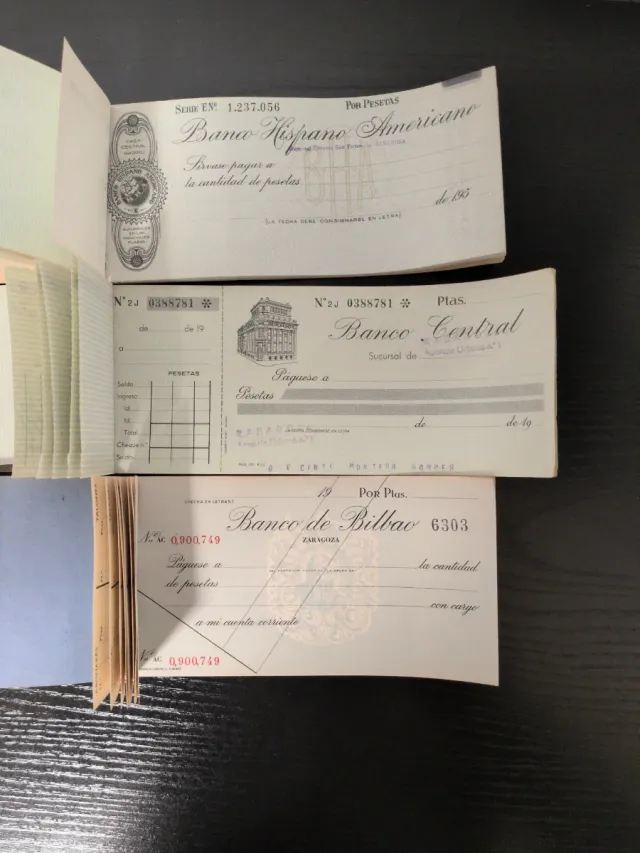 Talonarios de cheques antiguos Banco Hispano Ameri