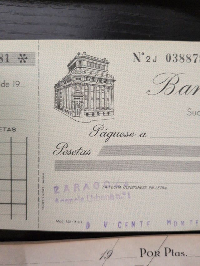 Talonarios de cheques antiguos Banco Hispano Ameri