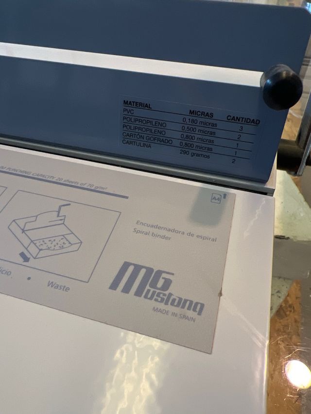 Encuadernadora Espiral MG Mustang
