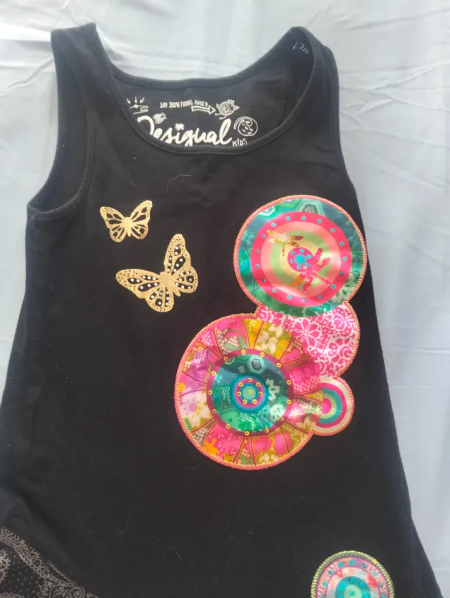 Vestido niña Desigual mariposas y círculos