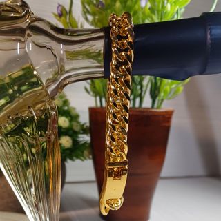 Pulsera hombre cadena cubana chapada en oro 14K