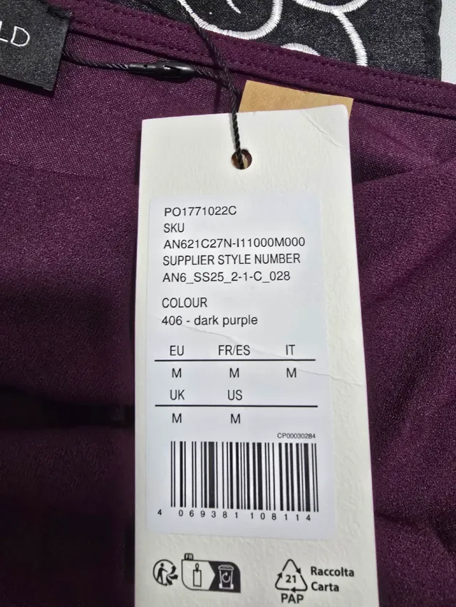 Vestido de fiesta morado oscuro talla M