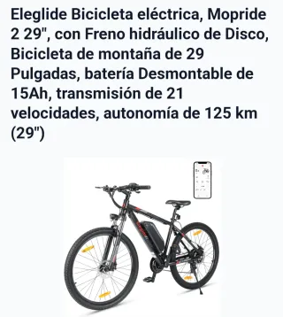 Bicicleta Eléctrica Eleglide 29 Talla M/L