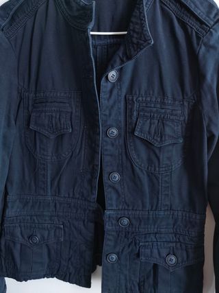 Chaqueta militar azul mujer.Vintage.