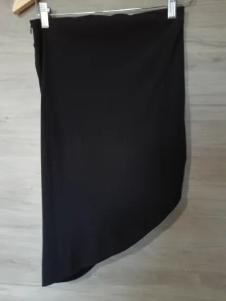 Minifalda Zara negra drapeada