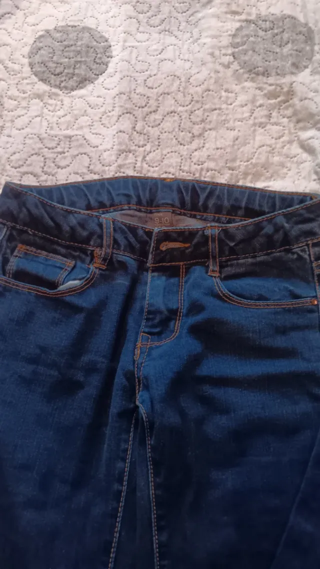 Pantalón pitillo niña azul zara