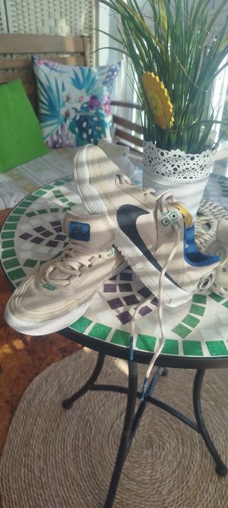 Tenis Nike Beige y Azul
