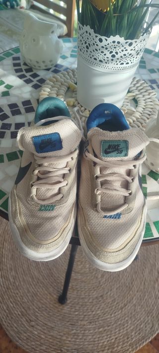 Tenis Nike Beige y Azul