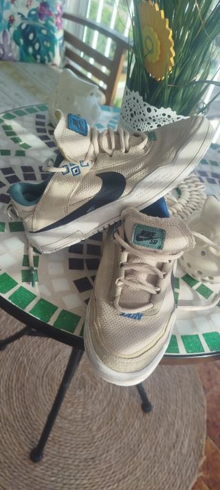 Tenis Nike Beige y Azul