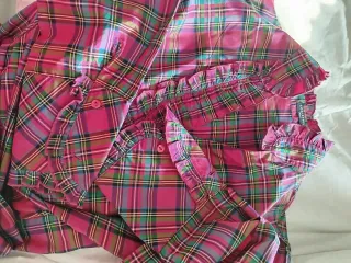 Cortefiel Blusa cuadros raso volante lazo