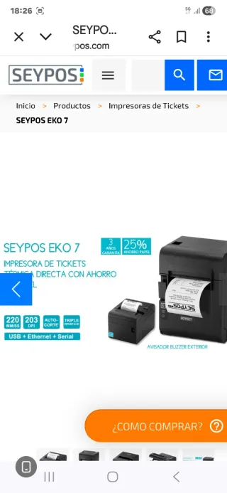 Impresora de tickets Seypos EKO 7