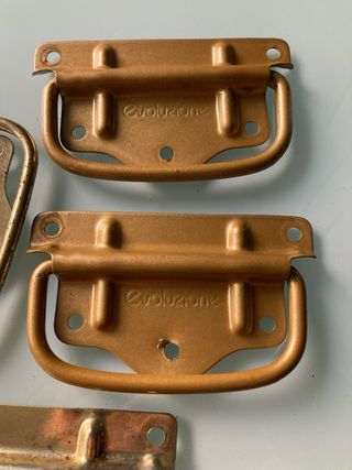 4 Maniglie per casse in metallo dorato