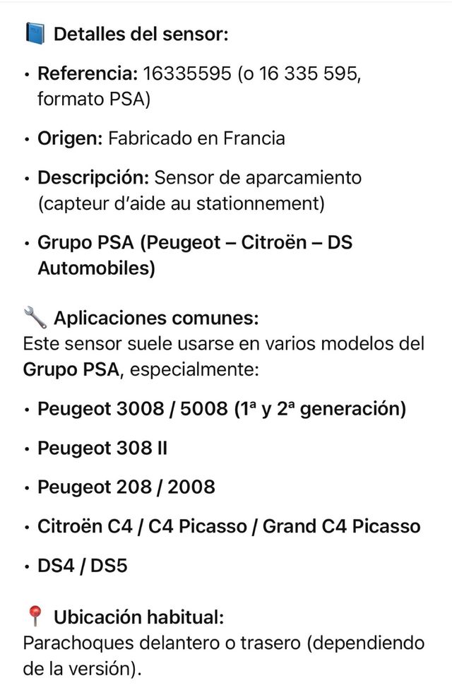 1633559580 Sensor AparcamientoPeugeot – Citroën