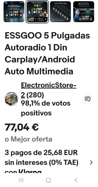 Radio Coche MP5 5 CarPlay Android Auto