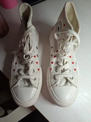Zapatillas Converse Blancas Corazones Talla 38