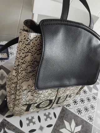 Mochila Tous Original Beige/Negro Buen Estado