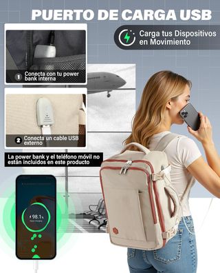 Mochila Viaje VANKEV Cabina Avión 45x36x20cm