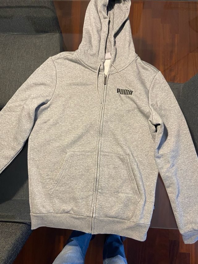 Felpa Puma grigia con cappuccio e zip