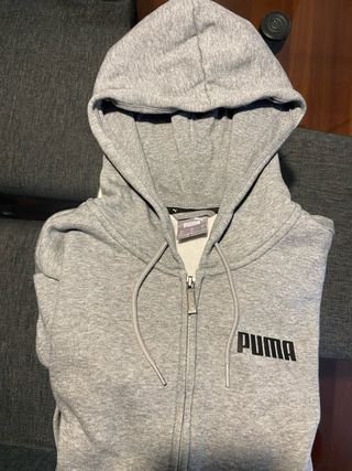 Felpa Puma grigia con cappuccio e zip
